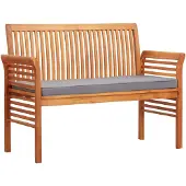 vidaXL 2-Sitzer Gartenbank mit Kissen 120 cm Massivholz Akazie