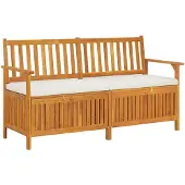 vidaXL Truhenbank mit Kissen 148 cm Massivholz Akazie