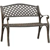vidaXL Gartenbank 102 cm Aluminiumguss Bronzen