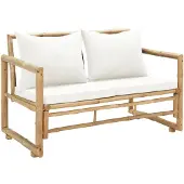 vidaXL 2-Sitzer Gartensofa mit Polstern Bambus