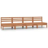 vidaXL 4-tlg. Garten-Lounge-Set Honigbraun Massivholz Kiefer