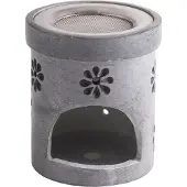 Berk Esoterik Räucherstövchen Edelstahlsieb Zartes Blümlein Berk ST-199 Speckstein