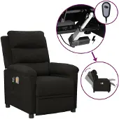 vidaXL Massagesessel Elektrisch Schwarz Stoff