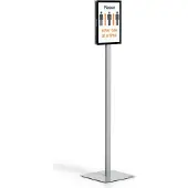 Durable Plakatständer Info Stand Basic, A4 Hoch- & Querformat, beidseitig lesbar, 2 DURAFRAME MAGNETIC Inforahmen, inkl. Montageset, Metall