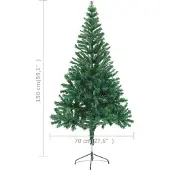vidaXL Künstlicher Weihnachtsbaum Beleuchtung Kugeln 150cm 380 Zweige