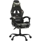 vidaXL Gamingstuhl mit Fußstütze Drehbar Schwarz Tarnfarben Kunstleder