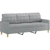 vidaXL Dreisitziges Sofa-180-cm-Stoff-hellgrau