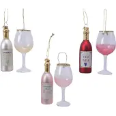 Décoris Wein Figur Glas Geschenk-Set sortiert 2pcs Weihnachten Kugel hangdeco Weihnachten (mix)