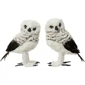 Décoris Eule Kunstfell l11b14h21 cm grau a2 Weihnachten (grijs)