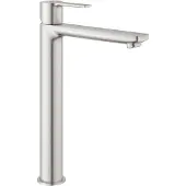 GROHE Lineare Einhand-Waschtischbatterie, XL-Size, für freistehende Waschschüsseln, ohne Ablaufgarnitur, Ausladung 181mm, 23405DC1, Farbe: Supersteel