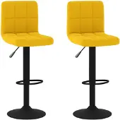 vidaXL Barhocker 2 Stk. Senfgelb Samt
