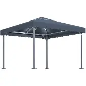 vidaXL Pavillon mit LED-Lichterkette 300x300 cm Anthrazit Aluminium