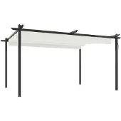 vidaXL Pavillon mit Ausziehbarem Dach 4x3 m Creme