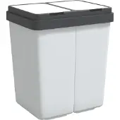 vidaXL Duo Mülleimer Weiß 2x25 L