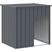 vidaXL Hundehütte mit Dach Anthrazit 110x103x109 cm Verzinkter Stahl