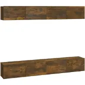 vidaXL TV-Wandschränke 4 Stk. Räuchereiche 100x30x30 cm