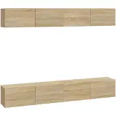 vidaXL TV-Wandschränke 4 Stk. Sonoma-Eiche 100x30x30 cm