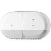 Tork SmartOne Mini Doppelrollenspender, T9, Robuster Toilettenpapierspender aus Kunststoff für Mini Jumbo Rollen, Maße (H x B x L): 22,1 x 15,6 x 39,8 cm, Farbe: weiß