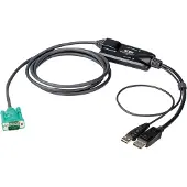 Aten CV190, 1,8 m, USB, USB, DisplayPort, Schwarz, 1 x USB Type A Male, 1 x DisplayPort Male
