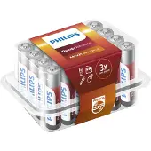 Philips Batterien AAA Power Alkaline Silber / rot 24 Stück
