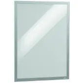 Durable Inforahmen DURAFRAME Poster, A2 Hoch-/Querformat, für 2 Poster, selbstklebend, aufklappbarer Magnetrahmen, B 465 x T 28 x H 639 mm, PET, silber