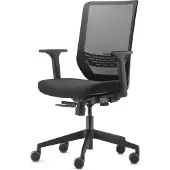 Trendoffice to-sync, Gepolsterter Sitz, Netz-Rückenlehne, Schwarz, Weiß, Stoff, Stoff