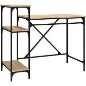 vidaXL Schreibtisch mit Regal Sonoma-Eiche 105x50x90 cm Holzwerkstoff