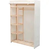vidaXL Schrank Stoff und Kiefernholz 110 x 40 x 170 cm