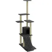vidaXL Kratzbaum mit Sisal-Kratzsäulen Dunkelgrau 155 cm
