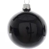 Décoris 6 Weihnachtskugeln 6cm Glas mundgeblasen Christbaumkugeln schwarz glänzend
