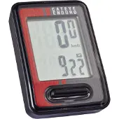 Cateye Fahrradcomputer Enduro Schwarz/Rot - robuster Bike-Computer mit Kalori....