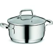 kela Flavoria niedriger Topf mit Deckel, Edelstahl/Glas, 1,2 l, Durchmesser 16 x 8 cm