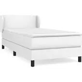 vidaXL Boxspringbett mit Matratze Weiß 100x200 cm Kunstleder