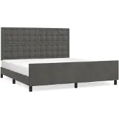 vidaXL Bettgestell mit Kopfteil Dunkelgrau 180x200 cm Samt