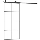 vidaXL Schiebetür mit Beschlag 90x205 cm ESG-Glas & Aluminium