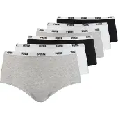 Puma Panty "Panty 6er Pack", Damen, Gr. XS, bunt (grau, weiß, schwarz), Obermaterial: 95% Baumwolle CO. 5% Elasthan EL., Unterhosen Panty