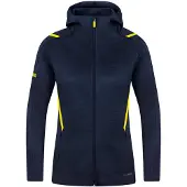 Jako Challenge Freizeitjacke Mit Kapuze Damen - Marine Meliert / Neongelb