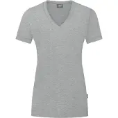 Jako Damen T-Shirt Organic, Farbe:hellgrau meliert, Größe:36