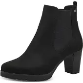 Tamaris Stiefelette , Damen, Gr. 38, Synthetik Textil, schwarz, Elastischer Einsatz, Textil, Veloursleder, unifarben, Schuhe Stiefelette, mit Stretcheinsatz, Topseller