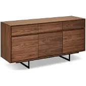 Giga Meubel Sideboard Otoya Walnuss 155 cm - 3 Türen, 3 Schubladen & Metallgestell