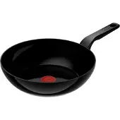Tefal Renew Black C43219, Rund, Wok-/Bratpfanne, Schwarz, Keramik, Aluminium, 3,683 l