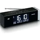 Lenco CR-640BK - Stereo FM-Radiowecker mit funkgesteuerter Uhr und AUX-Eingang - Weiß