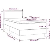 vidaXL Boxspringbett mit Matratze Schwarz 90x190 cm Kunstleder
