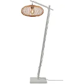 Good&Mojo - Stehleuchte Cango - Bambus Weiß/Natürlich - 62x40x150cm für Wohnzimmer, Schlafzimmer