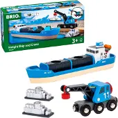 BRIO Containerschiff mit Kranwagen