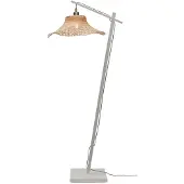 Good - Stehleuchte Ibiza - Bambus Weiß/Natürlich - 77x50x150cm für Wohnzimmer, Schlafzimmer