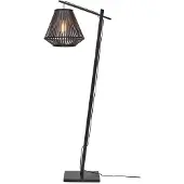 Good&Mojo - Stehleuchte Merapi - Bambus Schwarz - 57x30x150cm für Wohnzimmer, Schlafzimmer