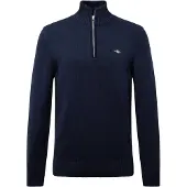 Gant Pullover Cotton Half Zip Herren Evening Blue-M