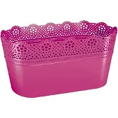 Prosperplast Lace Collection 28.5x13.5x15.5 Cm Flowerpot Rosa