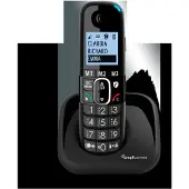 Amplicomms BigTel 1500, DECT-Telefon, Kabelloses Mobilteil, Freisprecheinrichtung, Anrufer-Identifikation, Schwarz
